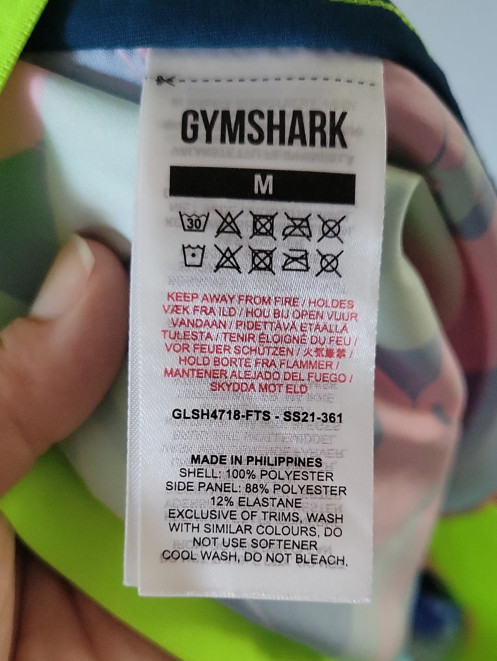 Gymshark Neon Multi-Print Women's Athletic Shorts Size Medium